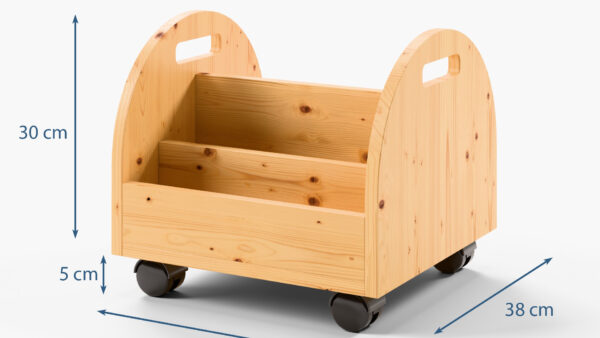 Kinder Bücherkiste mit Rollen Maße